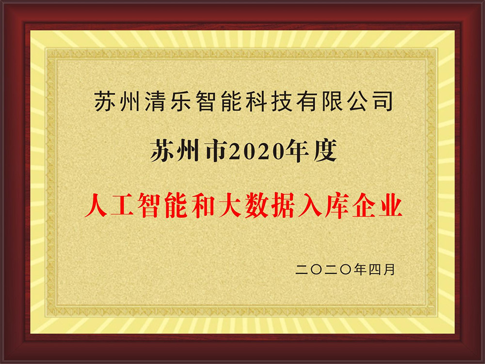 2020年度人工智能和大数据入库企业